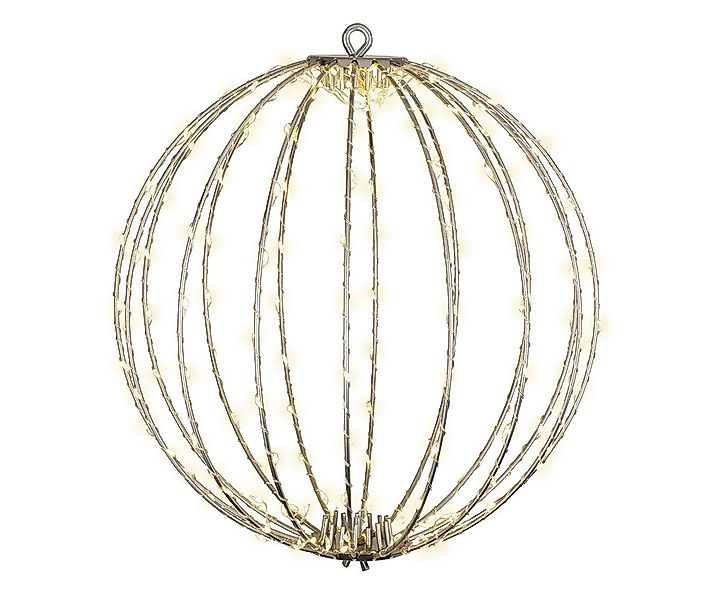 Leuchtkugel Weihnachten zum Hängen LED Kugel Metall Warmweiß Stecker Timer günstig online kaufen