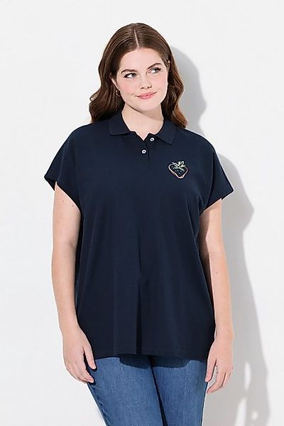 Ulla Popken Poloshirt Poloshirt Stickerei Polokragen Halbarm günstig online kaufen