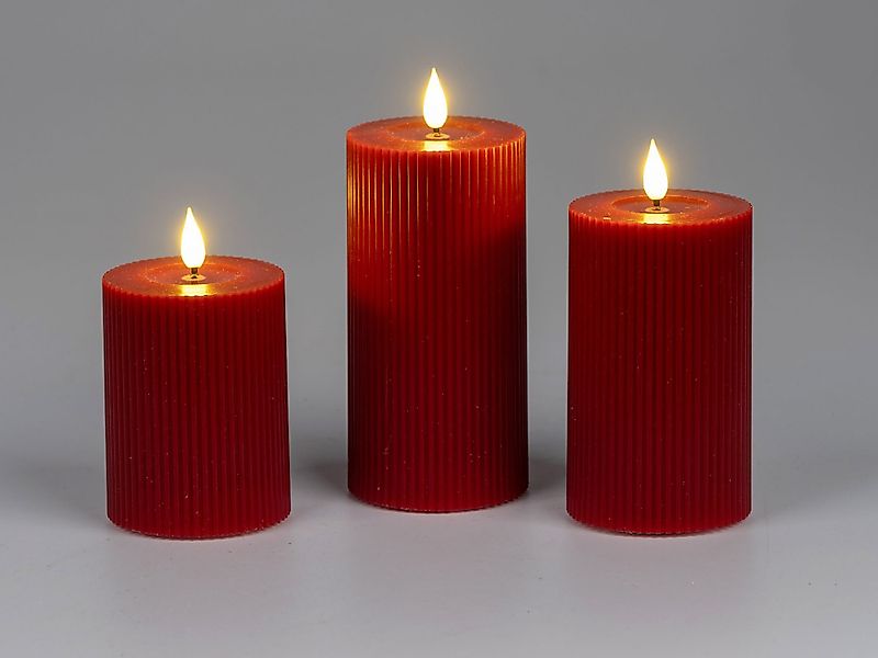 formano LED-Kerze Streifen, Farbe: rot, Motiv: günstig online kaufen
