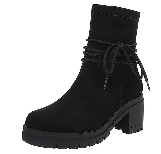 Ital-Design Stylish Blockabsatz Boot mit Schnürung für Damen Plateaustiefel günstig online kaufen
