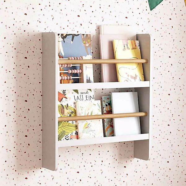 Babyzimmer Regal in Weiß und Kieferfarben Bücher günstig online kaufen