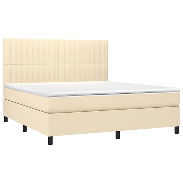 vidaXL Boxspringbett mit Matratze & LED Creme 160x200 cm Stoff 3135050 günstig online kaufen