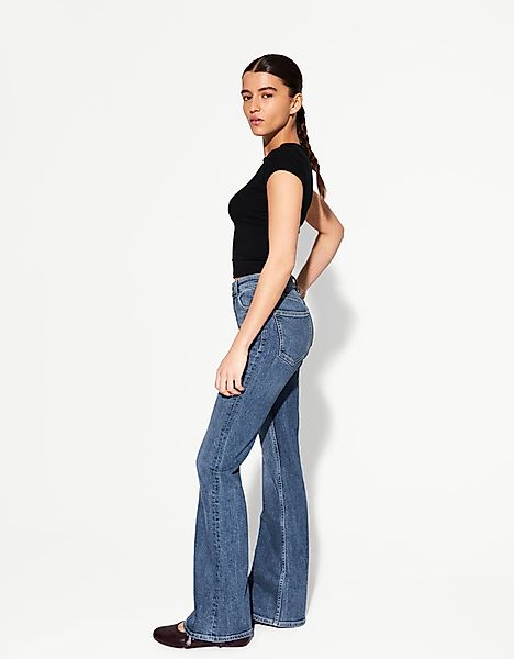 Bershka Jeans-Schlaghose Damen 32 Ausgewaschenes Blau günstig online kaufen