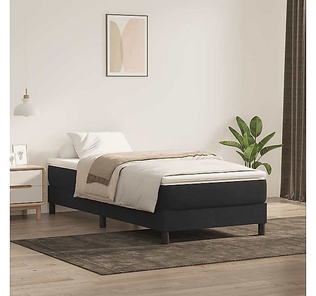 vidaXL Boxspringbett, Boxspringbett mit Matratze Schwarz 80x220 cm Samt günstig online kaufen