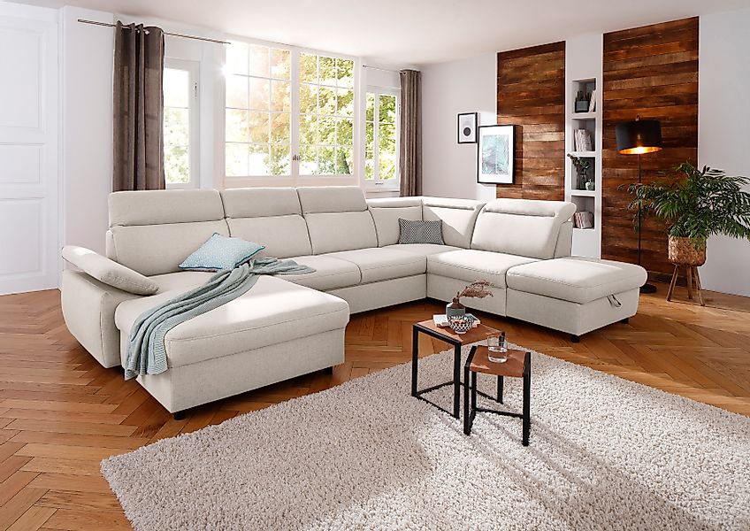 Home affaire Wohnlandschaft »Mauritius U-Form« mit Kopfteil- und Armlehnver günstig online kaufen