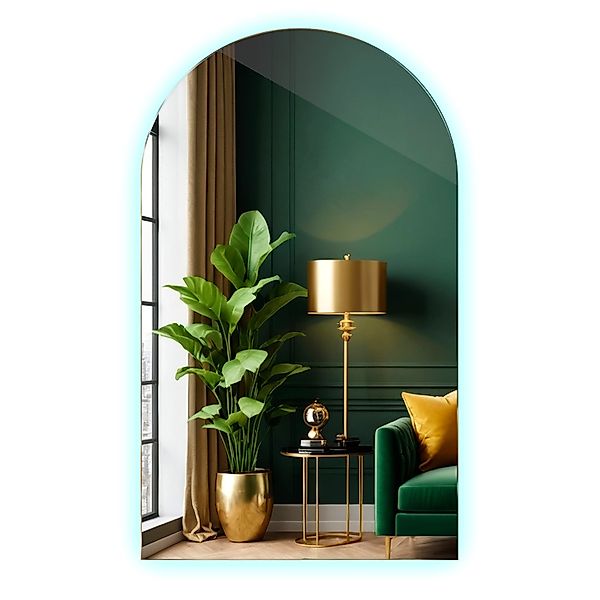 Tulup LED Spiegel LED Spiegel Halbbogen 60x100 cm Hintergrundbeleuchteter L günstig online kaufen