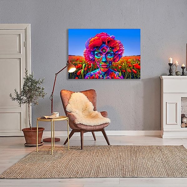 queence Acrylglasbild "Mohn-Zeit - Katharina Kolenda", Fantasy-Frau-Blumen- günstig online kaufen