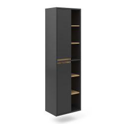 Vicco Badschrank Viola Anthrazit 50 x 170 cm mit Türen und Offenen Fächern günstig online kaufen