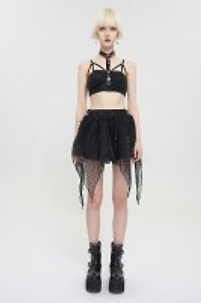 Fetish Strappy Choker Crop Top mit D-Ring günstig online kaufen