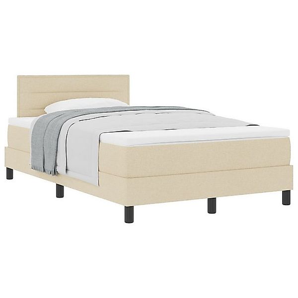 vidaXL Bett Boxspringbett mit Matratze Creme 120x190 cm Stoff (1-tlg) günstig online kaufen