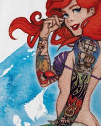 style3 T-Shirt Arielle Tattoo meerjungfrau tätowiert günstig online kaufen