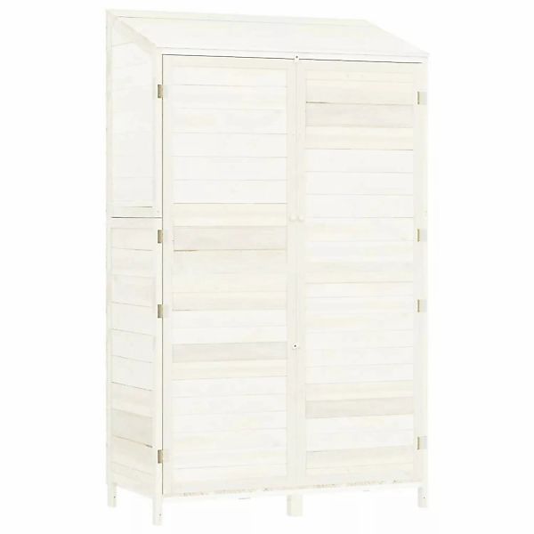 vidaXL Geräteschuppen Weiß 102x52x174,5 cm Massivholz Tanne 1156740 günstig online kaufen