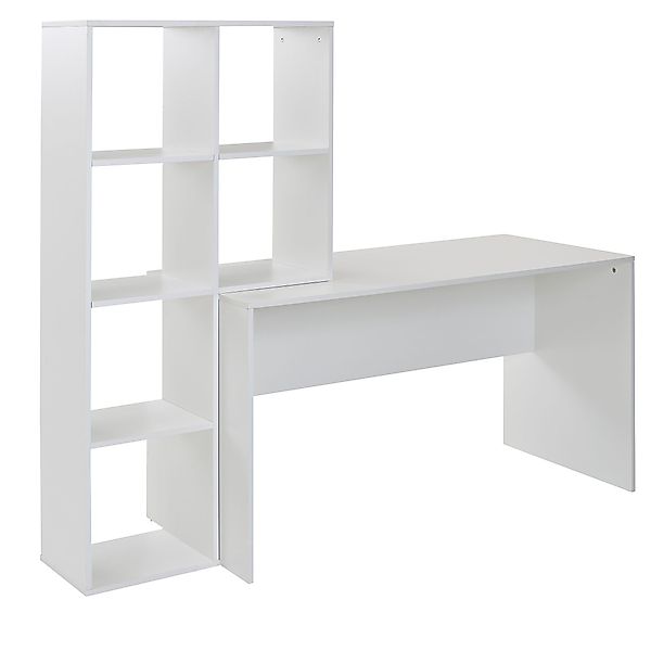 FINEBUY Schreibtisch FB71801 (mit Regal Weiß günstig online kaufen