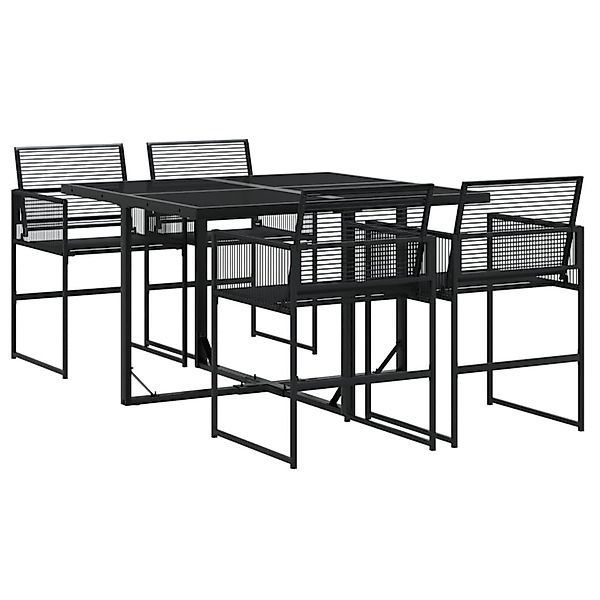 vidaXL 5-Tlg Garten-Essgruppe Schwarz Poly Rattan 3295048 günstig online kaufen