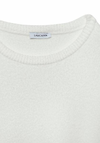 LASCANA Kurzarmpullover, flauschiger Strickpullover, figurnaher Schnitt günstig online kaufen