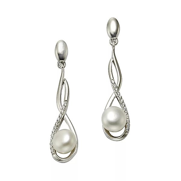Zeeme Paar Ohrhänger "925 Silber rhodiniert mit Perle weiß und Zirkonia" günstig online kaufen