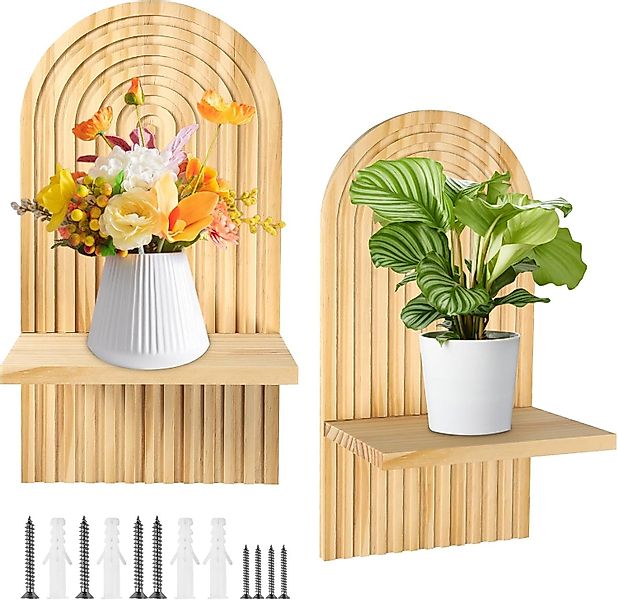 Holz Lichter Wandregal Schweberegal, Küchenregal, Pflanzenregal günstig online kaufen