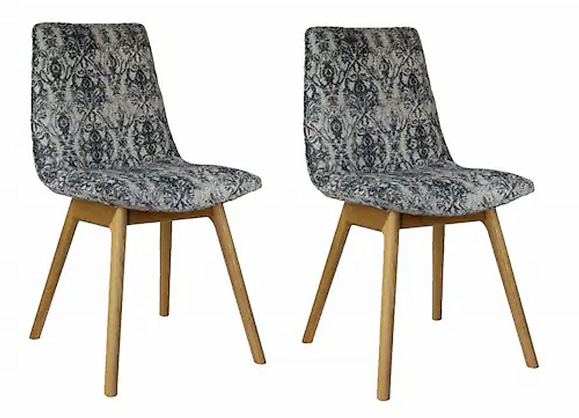andas 4-Fußstuhl »Ramon«, (Set), 2 St., Struktur grob, mit Massivholzbeinen günstig online kaufen