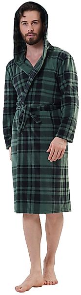 Vienetta Herrenbademantel Man, knielang, Polyester, Kapuze, günstig online kaufen