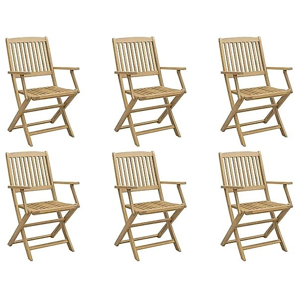 vidaXL Gartenstühle 6 Stk Klappbar 54,5x58x90 cm Massivholz Akazie 3214230 günstig online kaufen