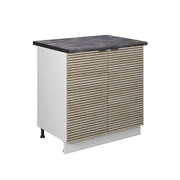 Vicco Spülenunterschrank Fame-Line Eiche Paneel 80 cm mit Regal AP Anthrazi günstig online kaufen