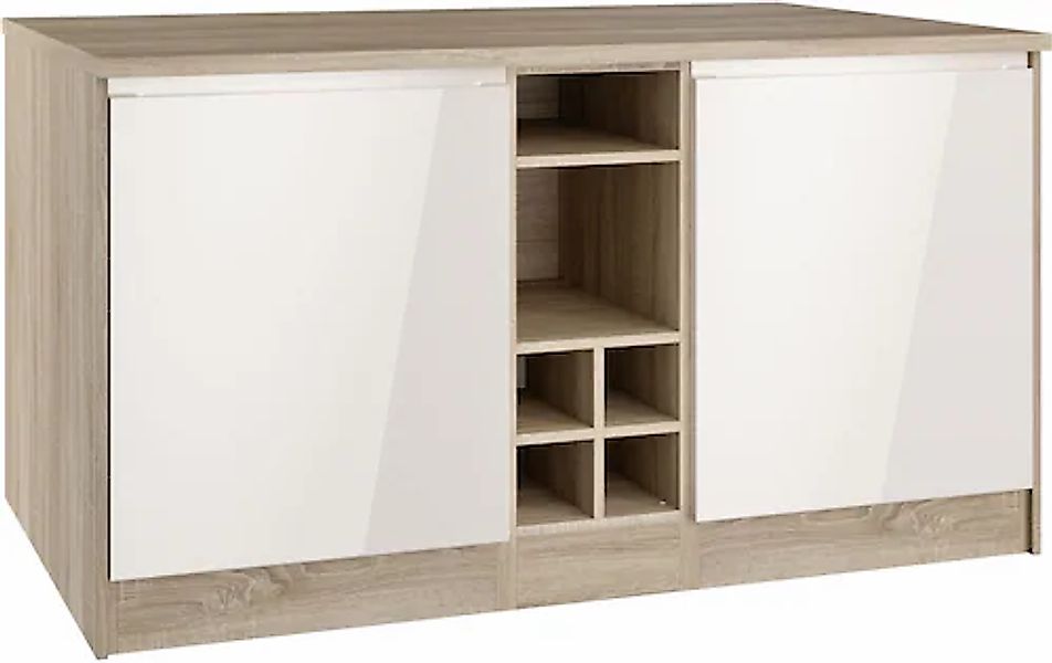 HELD MÖBEL Kücheninsel »Virginia«, Breite 153 cm, MDF-Fronten, Flaschenrega günstig online kaufen