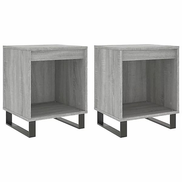 vidaXL Nachttische 2 Stk Grau Sonoma 40x35x50 cm Holzwerkstoff Modell 1 günstig online kaufen