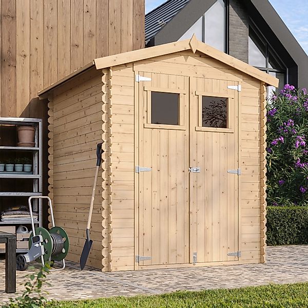 Timbela Holz-Gartenhaus M320 Beige Braun 2,82 m² FSC® günstig online kaufen