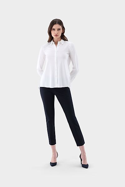 Hemdbluse aus Jersey mit Plisseerücken günstig online kaufen