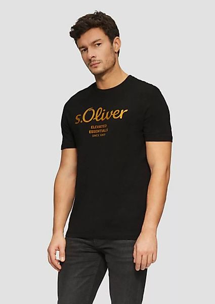 s.Oliver Kurzarmshirt T-Shirt mit Logo-Print Artwork günstig online kaufen