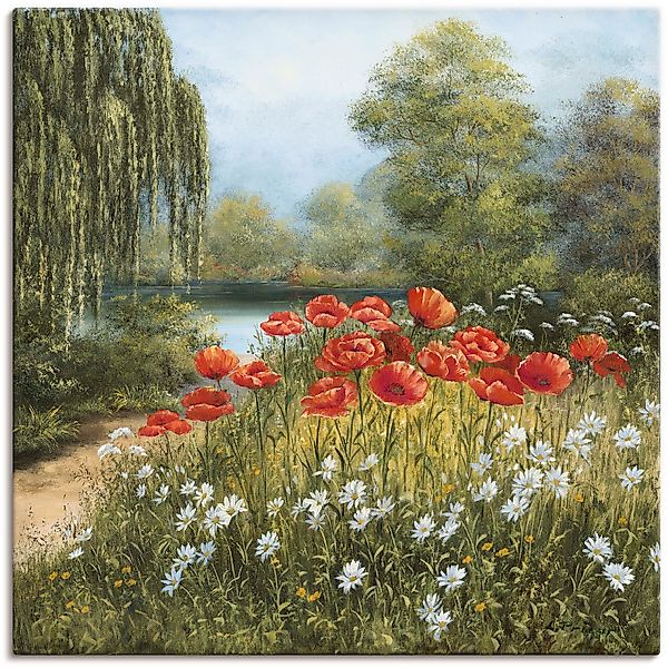 Artland Wandbild "Mohnwiese am See", Blumenwiese, (1 St.), als Alubild, Out günstig online kaufen