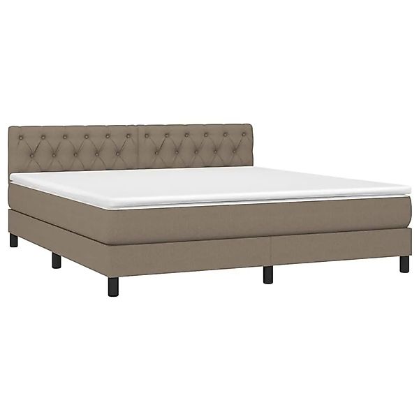 vidaXL Boxspringbett mit Matratze und LED Taupe 160x200 cm Stoff 3133409 günstig online kaufen