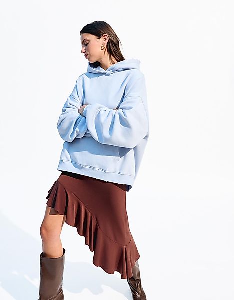 Bershka Hoodie Bershka Series Mit Kapuze Und Rissen Damen M Hellblau günstig online kaufen