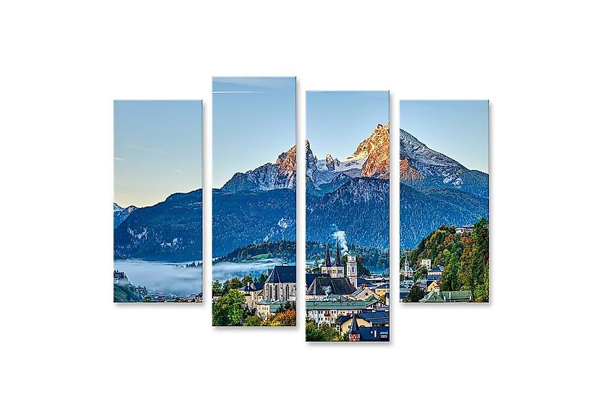 islandburner Leinwandbild Bild auf Leinwand Berg Watzmann Stadt Berchtesgad günstig online kaufen