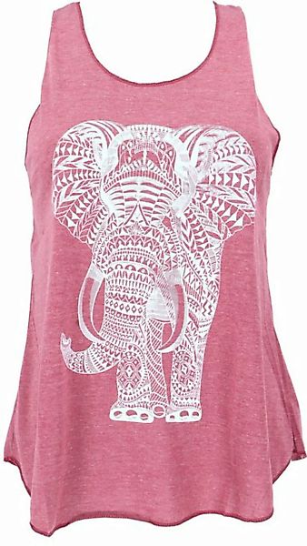 Guru-Shop T-Shirt Tanktop mit Elefant Retrodruck, Yogatop - malve Festival, günstig online kaufen