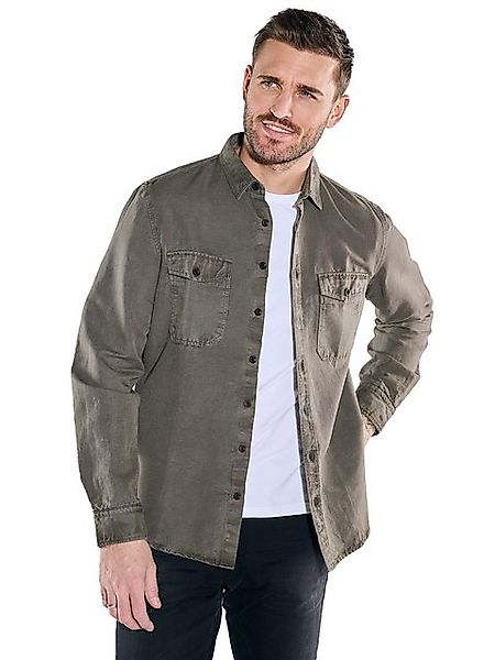 emilio adani Langarmhemd Overshirt mit Leinenanteil günstig online kaufen