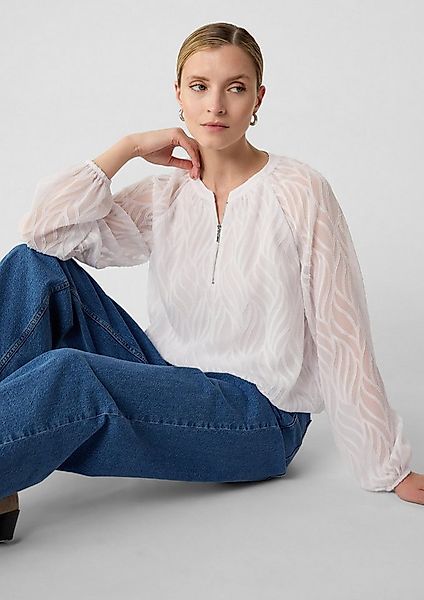 comma Langarmbluse Bluse Gemusterte Chiffonbluse mit Futter günstig online kaufen