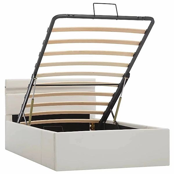 vidaXL Stauraumbett Hydraulisch mit LED Weiß Kunstleder 90x200 cm619308 günstig online kaufen