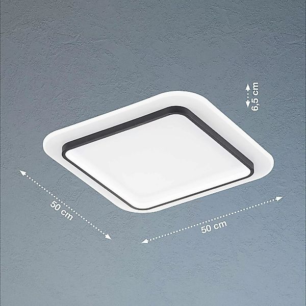 LED-Deckenleuchte Blithe, 50x50cm Quadrat günstig online kaufen