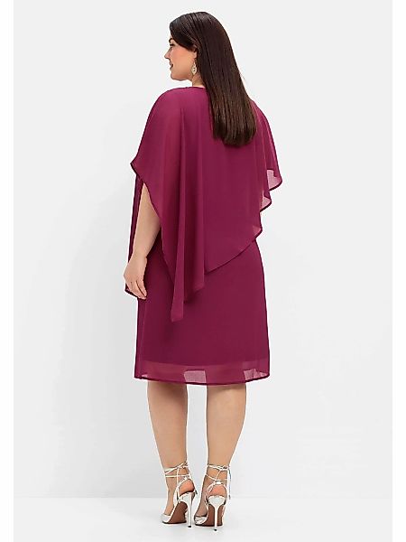 Sheego Cocktailkleid "Große Größen", mit asymetrischem Cape günstig online kaufen