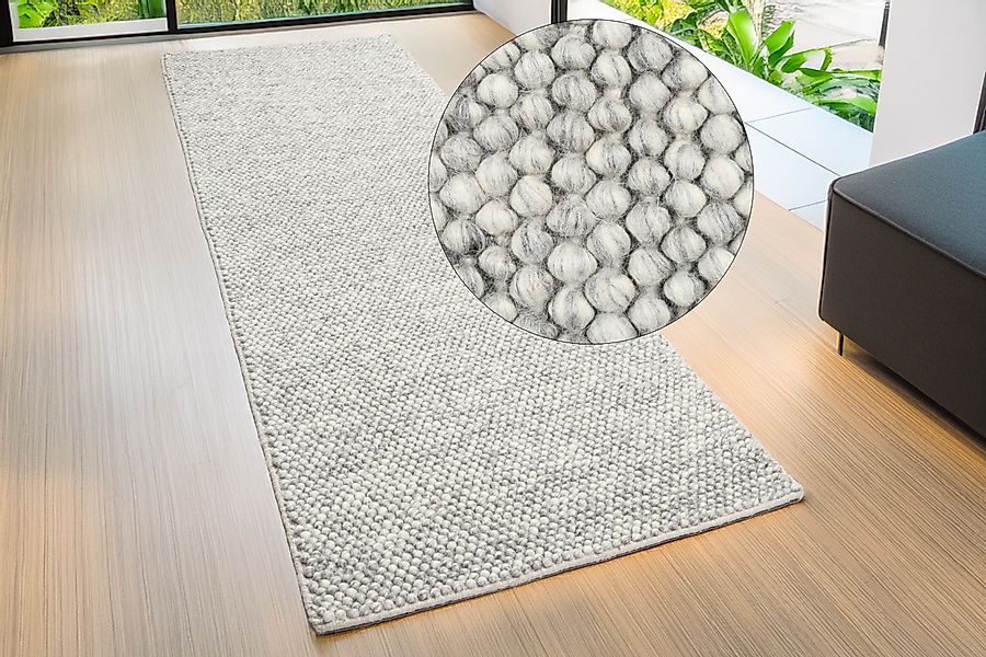 my home Läufer »Wolly, handgewebt, Handweb Teppich« rechteckig 14 mm Höhe W günstig online kaufen