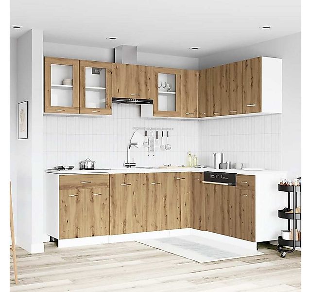 vidaXL Schrankmodule 11-tlg. Küchenschrank-Set Artisan-Eiche Holzwerkstoff günstig online kaufen