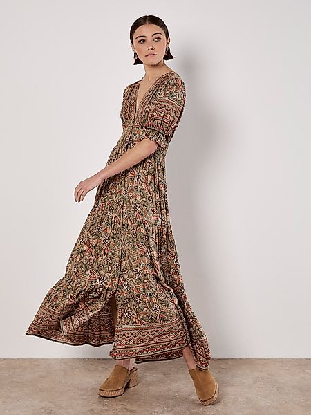 Apricot Druckkleid Sarasa Sommerkleid, mit Blumenmuster günstig online kaufen