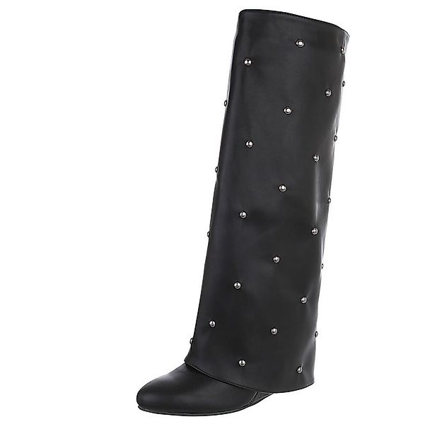 Ital-Design Glamouröse Damenstiefel mit Perlendetails für besondere Anlässe günstig online kaufen