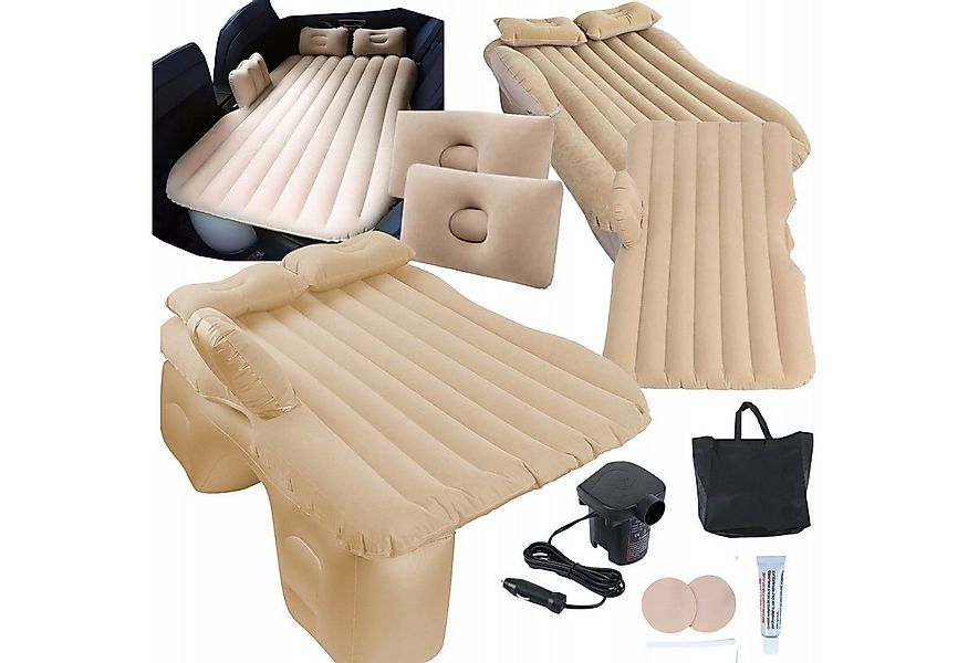 Ikonka Luftmatratze Auto Luftmatratze Rückbank Bett Pumpe beige 130×80 Camp günstig online kaufen