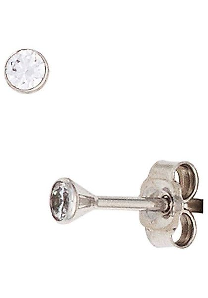 JOBO Paar Ohrstecker, rund 333 Weißgold mit Zirkonia günstig online kaufen