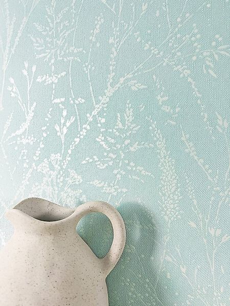 Newroom Vliestapete, Türkis Tapete Floral Äste - Ästetapete Blumentapete He günstig online kaufen