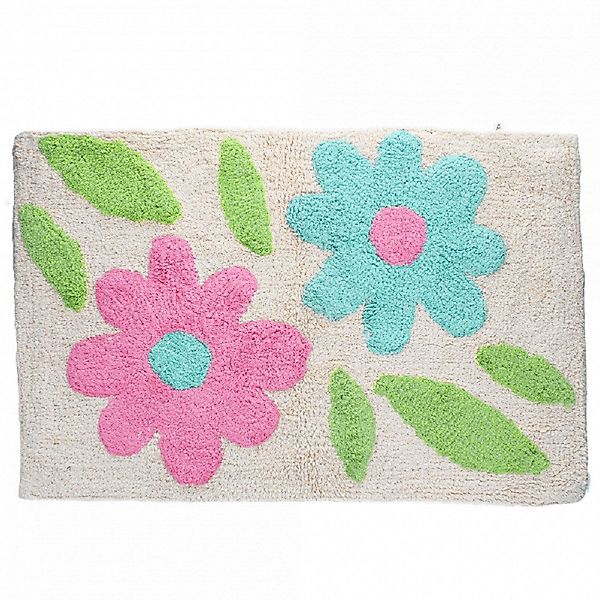 Rex London Badematte Blumen Grün-Pink, wunderbar günstig online kaufen