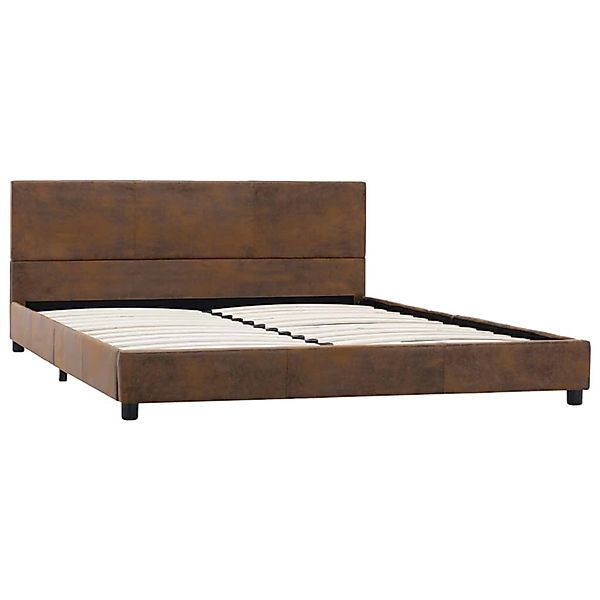 vidaXL Bettgestell Braun Wildleder-Optik 120x200 cm Modell 2618551 günstig online kaufen