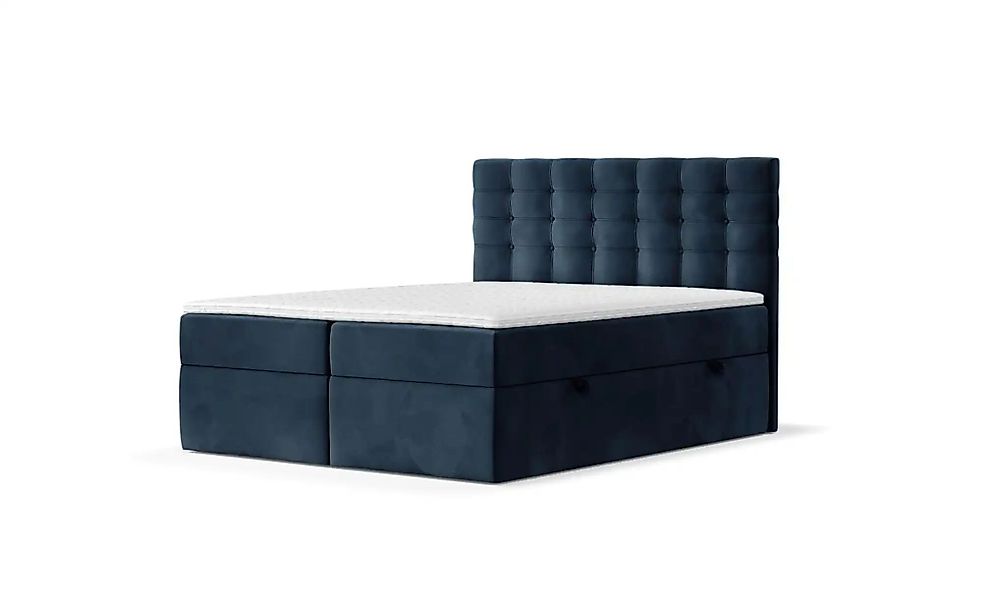 Boxspringbett mit Stauraum   ¦ blau ¦ Maße (cm): B: 162 H: 120 Betten > Kom günstig online kaufen